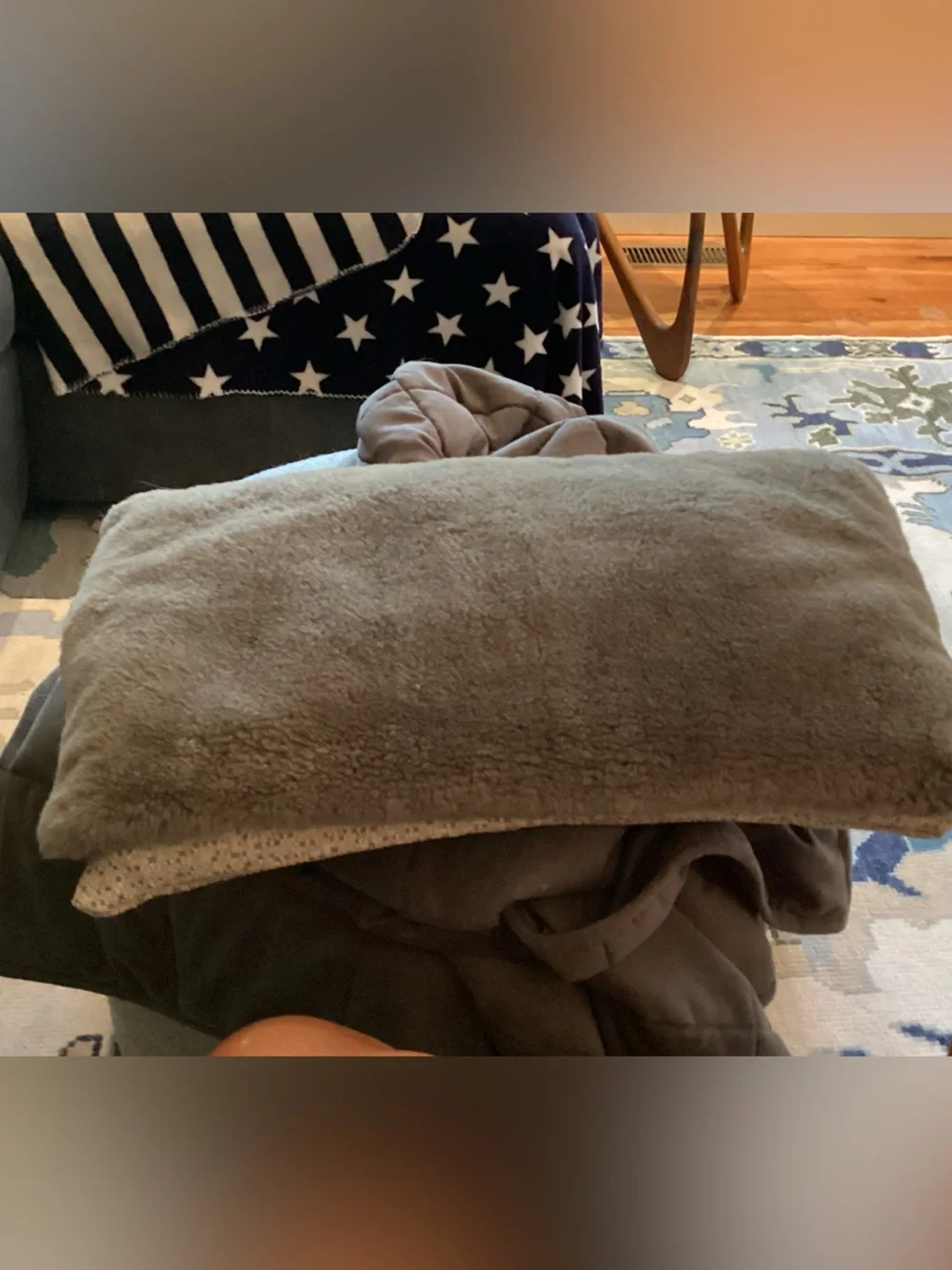 West Elm Plush Sheepskin shearling pillow cover only in Light Gray
